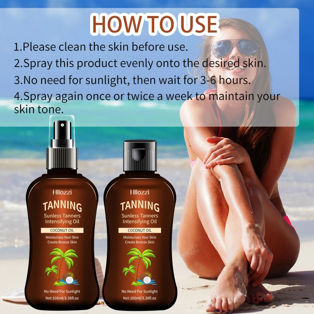 Coconut Tanning Oil Self-Tanning, Waterproof, and Long-Lasting Hydration
