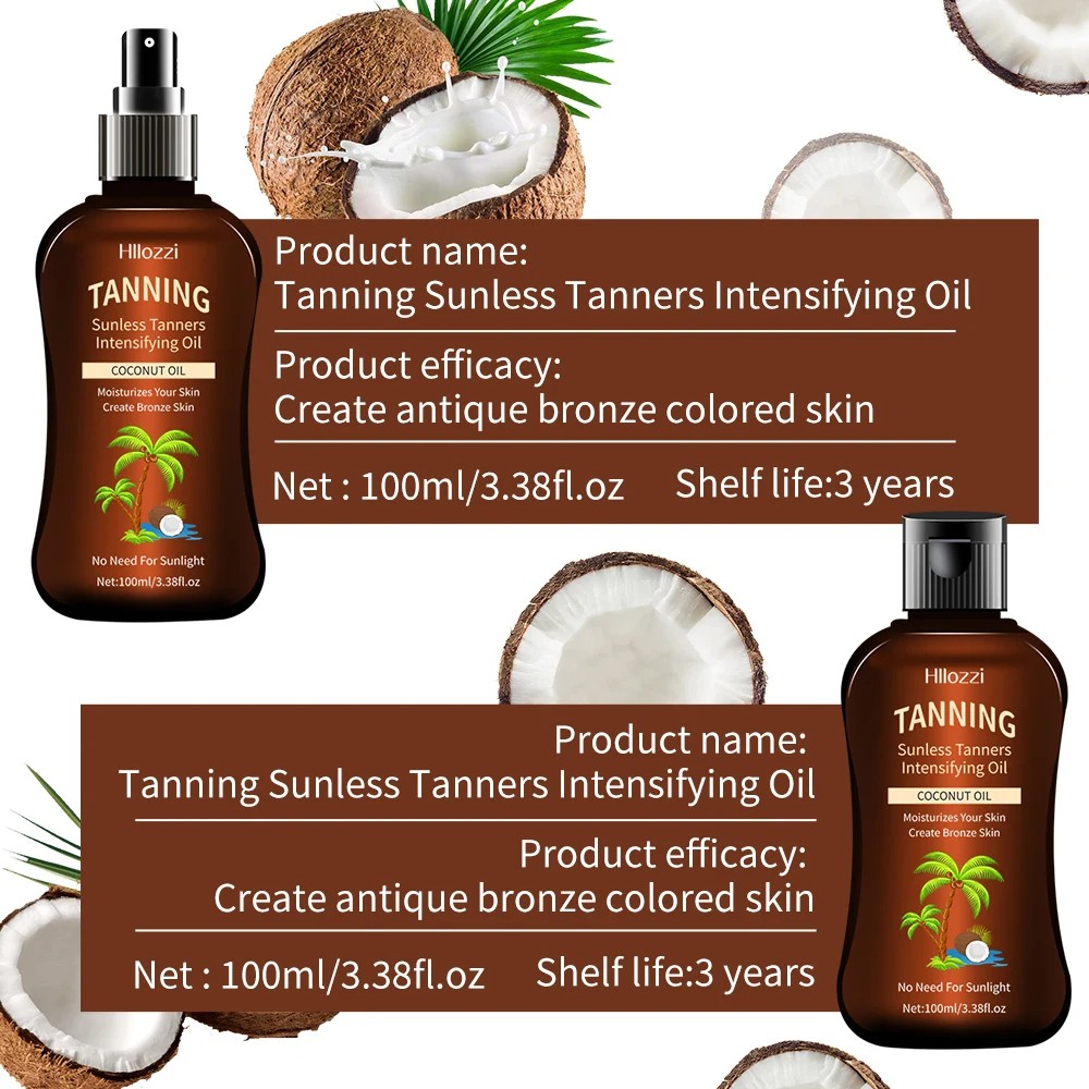 Coconut Tanning Oil Self-Tanning, Waterproof, and Long-Lasting Hydration