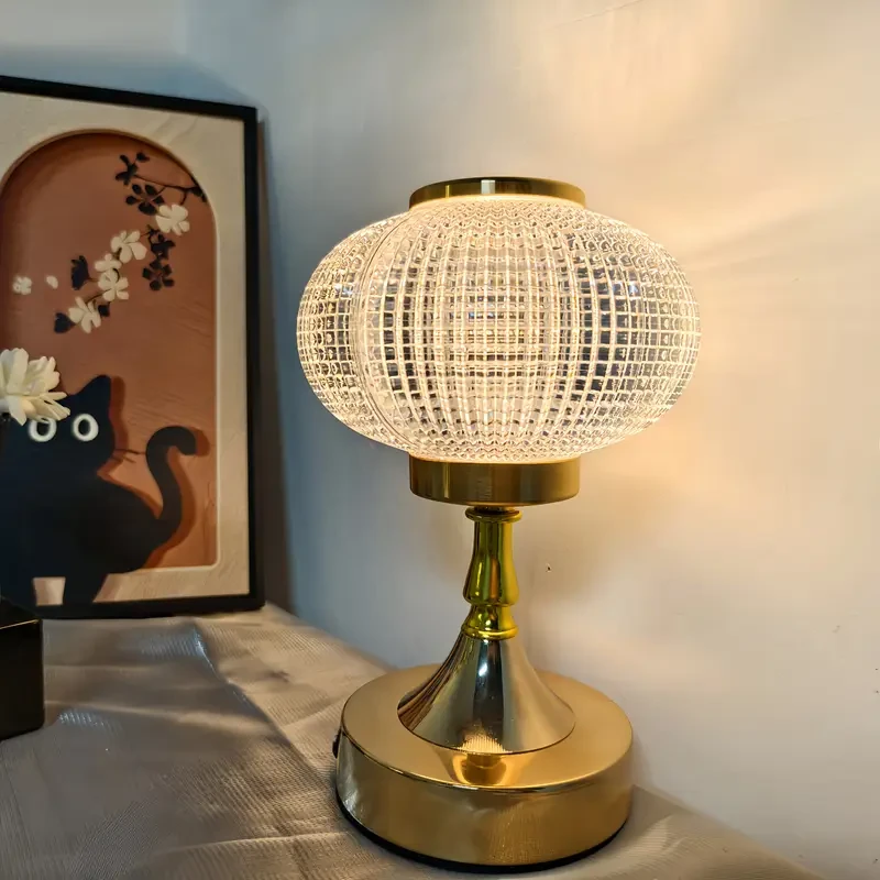 1pc Creative Desk Lamp - Chinese Wind Lantern Lamp with Three-Color Adjustable Lighting, Living Room & Bedroom Ambient Lamp, USB Plug-In Use, Perfect Night Light & Holiday Gift