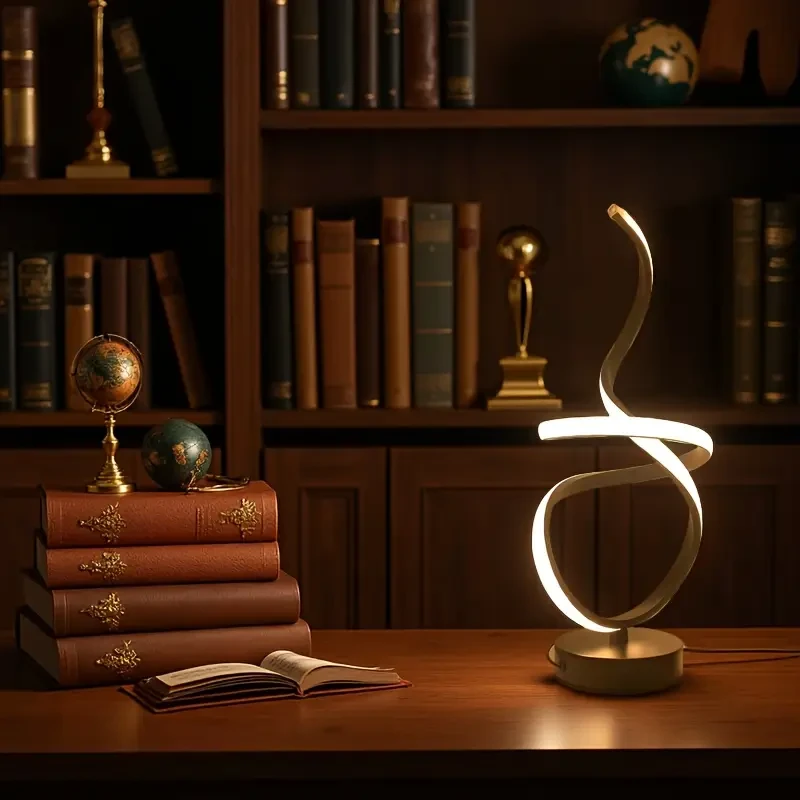 Modern LED Table Lamp | USB Powered | 3-Color Dimmable | Push Button Control | Adjustable Lighting | Metal Base & Shade | Compatible with Google Assistant