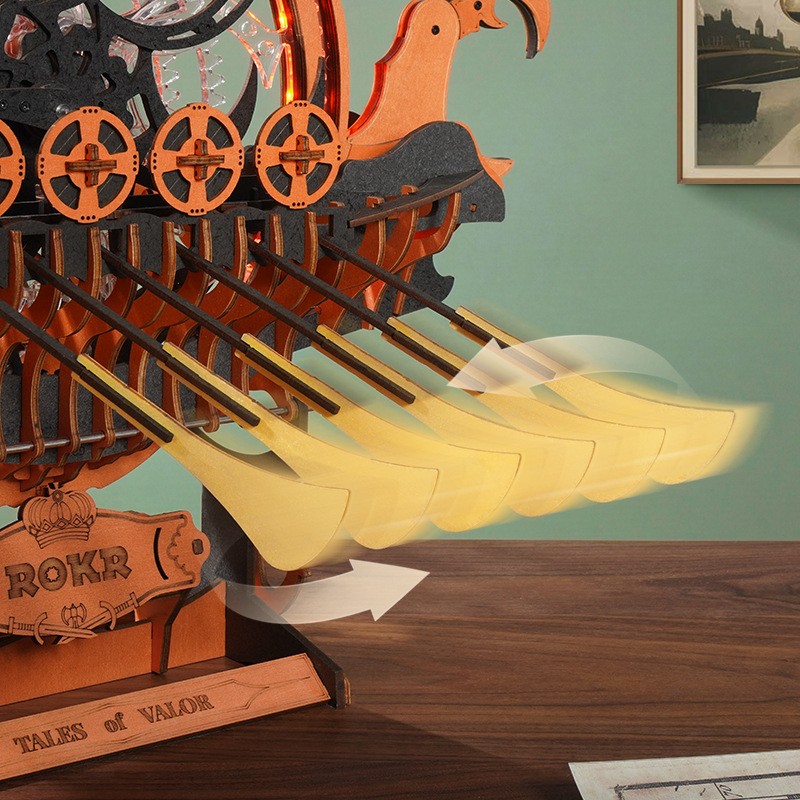 Viking Dragon Boat Hand-assembled Puzzle Building Blocks Toy