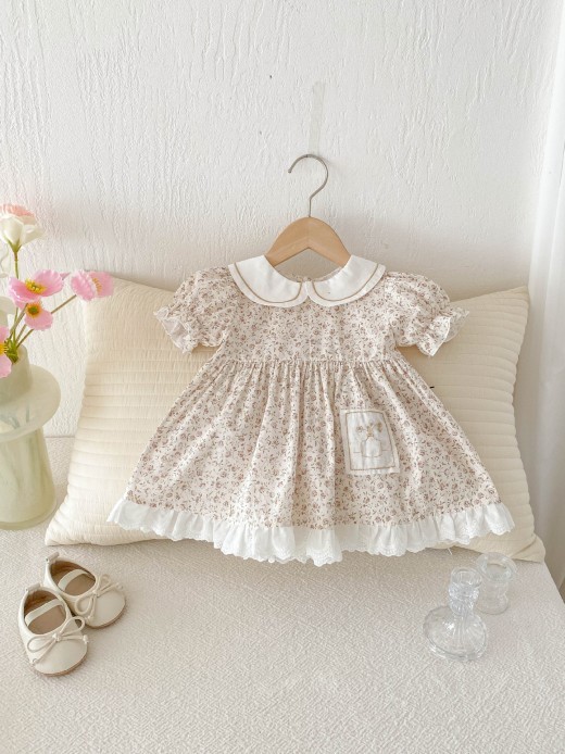 Floral Princess Baby Dress For One Year Old