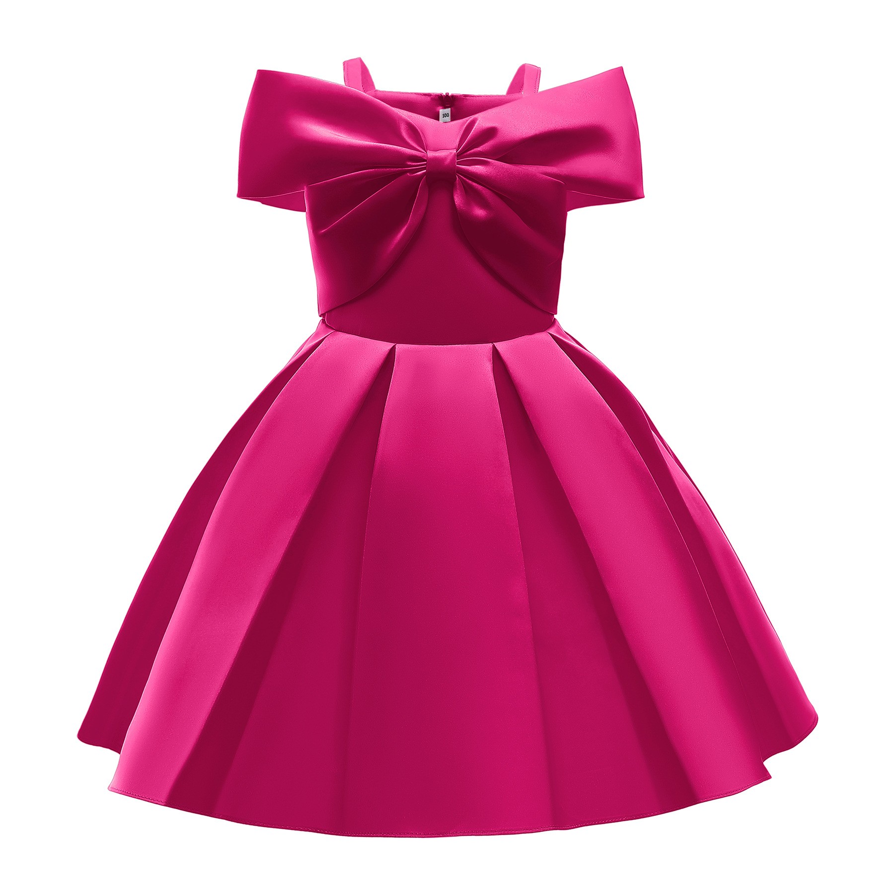 Children's Pink Summer Dress With Suspenders Fashionable Princess Dress Children's Full Dress