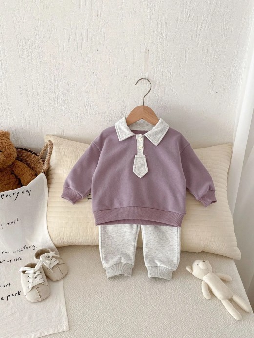Baby Cute Spring Wear Top Casual Pants Two-piece Suit