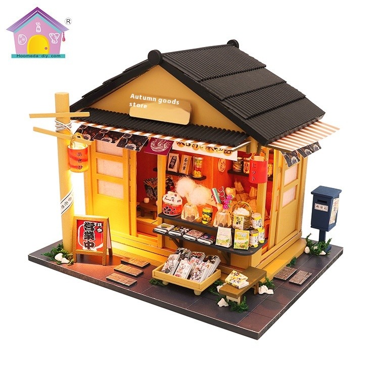 Grocery Store With Lights Home Model Assembly Toys