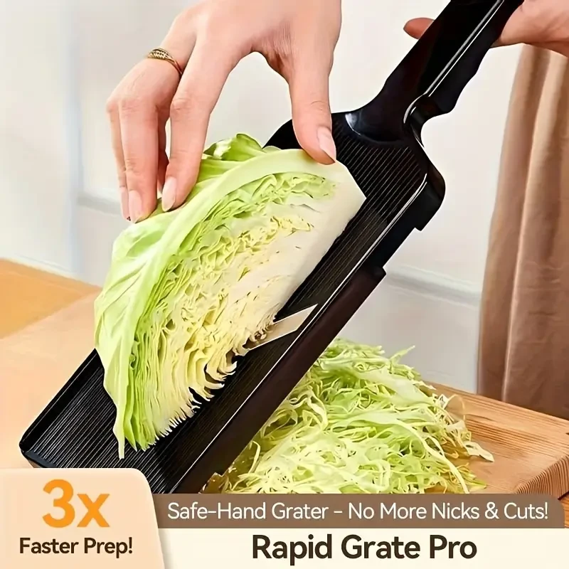 Stainless Steel Cabbage Slicer - Manual Shredder with Ergonomic Handle