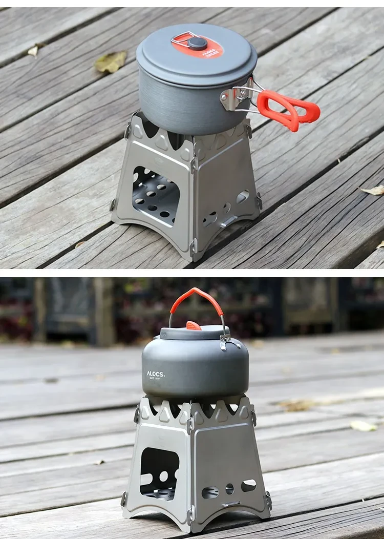 Outdoor pure titanium firewood stove