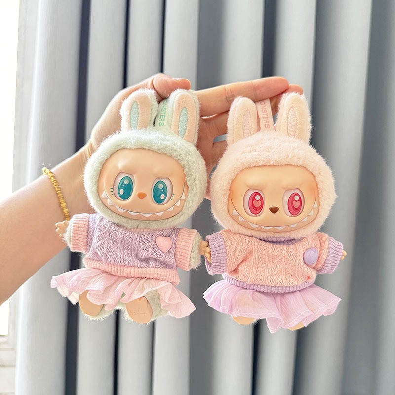 Cartoon Plush Toy Doll Clothes Love Sweater Yarn Dress
