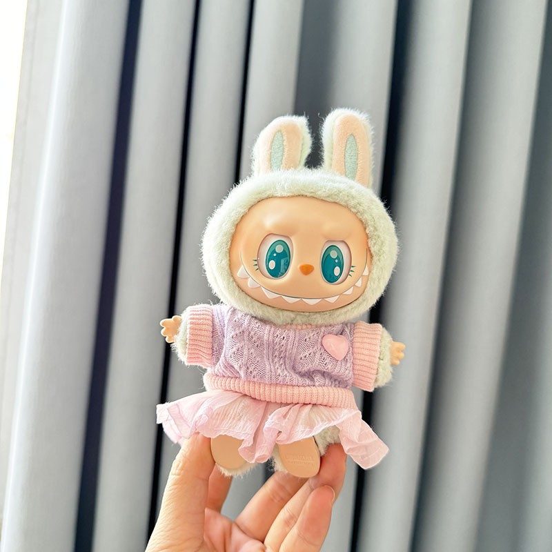 Cartoon Plush Toy Doll Clothes Love Sweater Yarn Dress