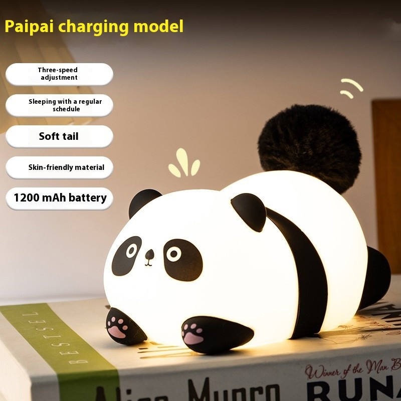 Cute Desktop Ornament Plush Panda Night Light