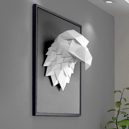 Geometric eagle head wall decoration wall hanging living room TV background wall hanging creative animal head wall decoration