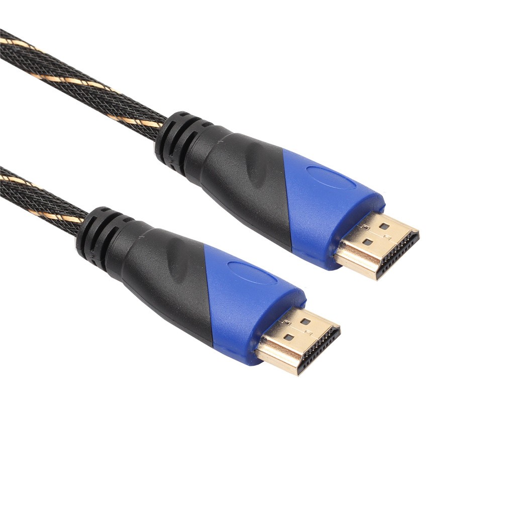 Blue Black Head With Net Black And Golden Style Male To Male Video Cable
