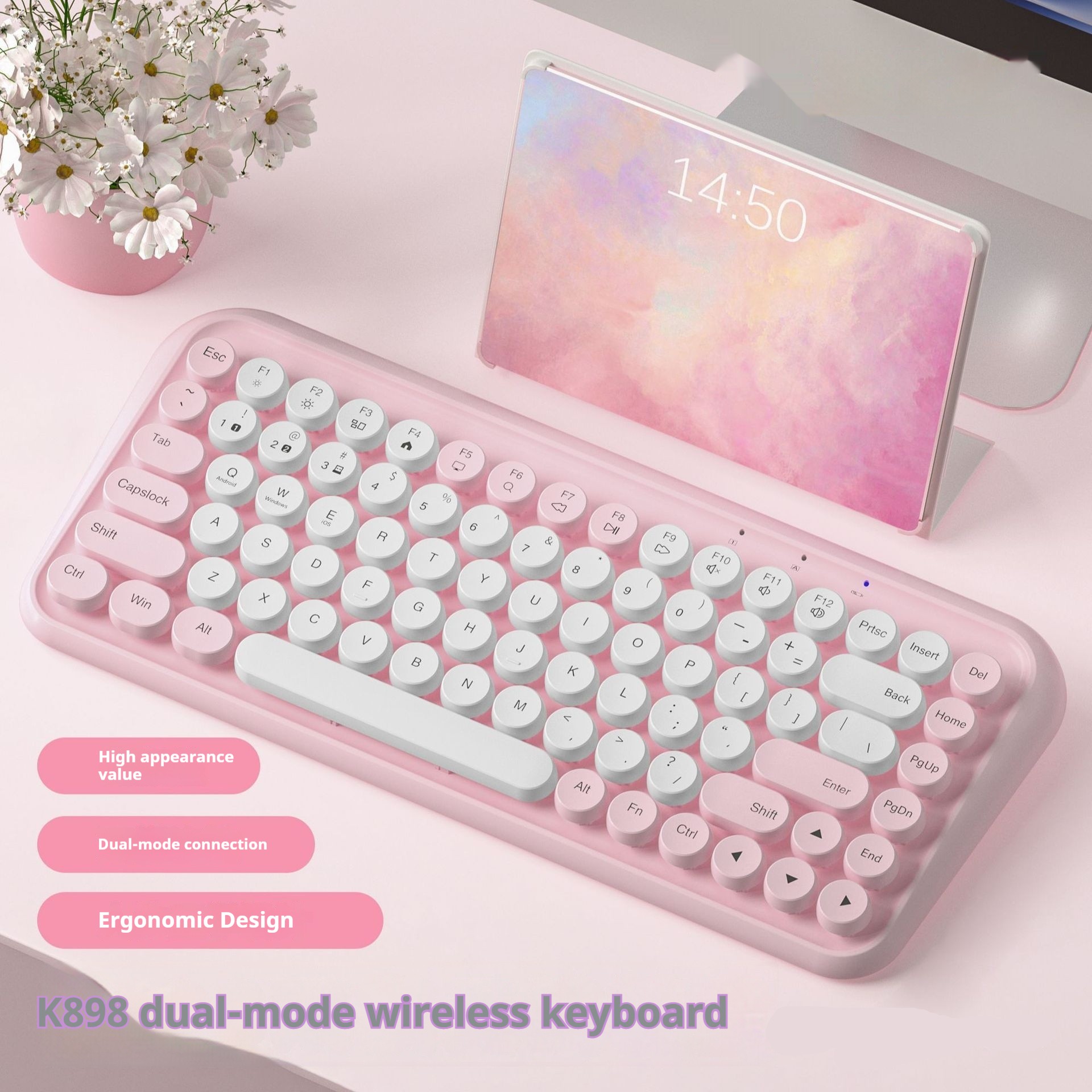 Dual-mode Wireless Bluetooth Mute Portable Keyboard