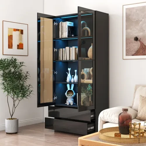 Display Cabinet With Glass Doors
