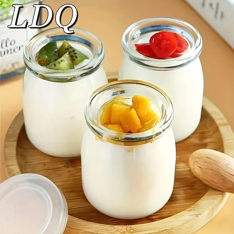 10pcs Reusable Glass Yogurt Containers  Heat Resistant, Durable, Ideal for Healthy Snacking & Meal Prep, Includes Colorful Parfait Jars