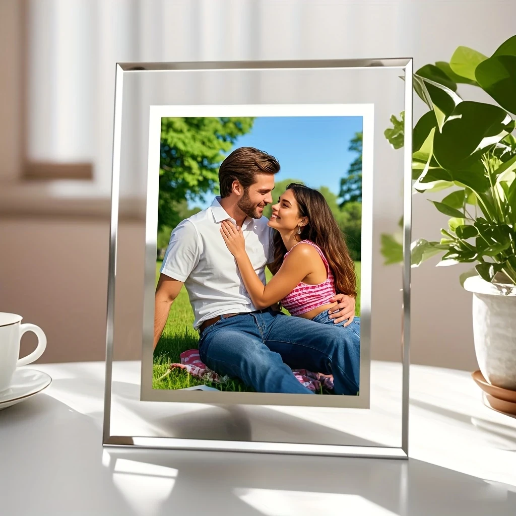 1pc Customizable Glass Photo Frame  A Personal Touch for Your Favorite Memories