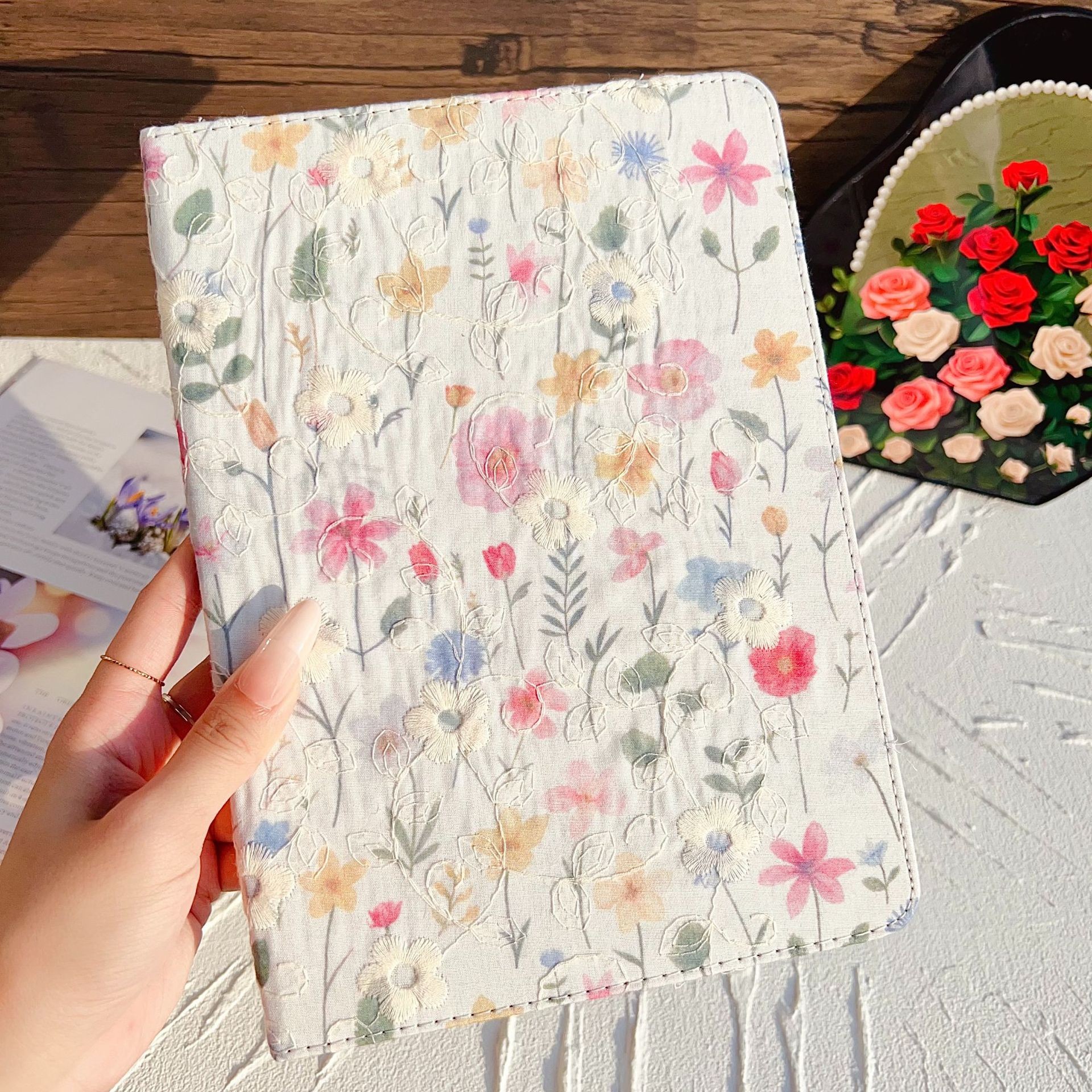 Applicable To Pad Protective Leather Case Flower Drop-resistant Case With Pen Slot