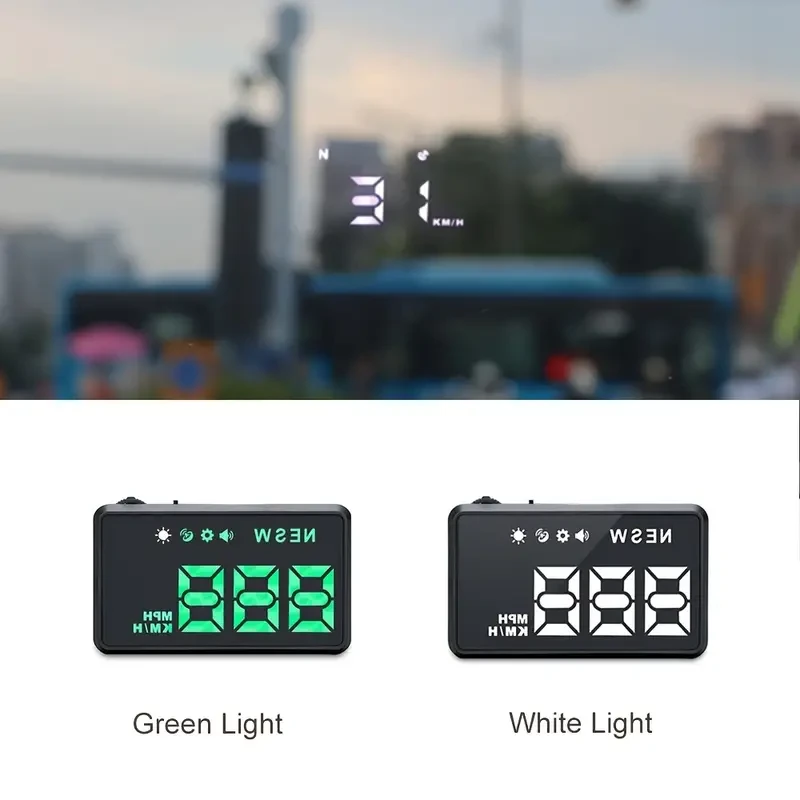KWHUD HD Head-Up Display Car Speedometer - Universal Fit, Compass & Over-speed Alerts
