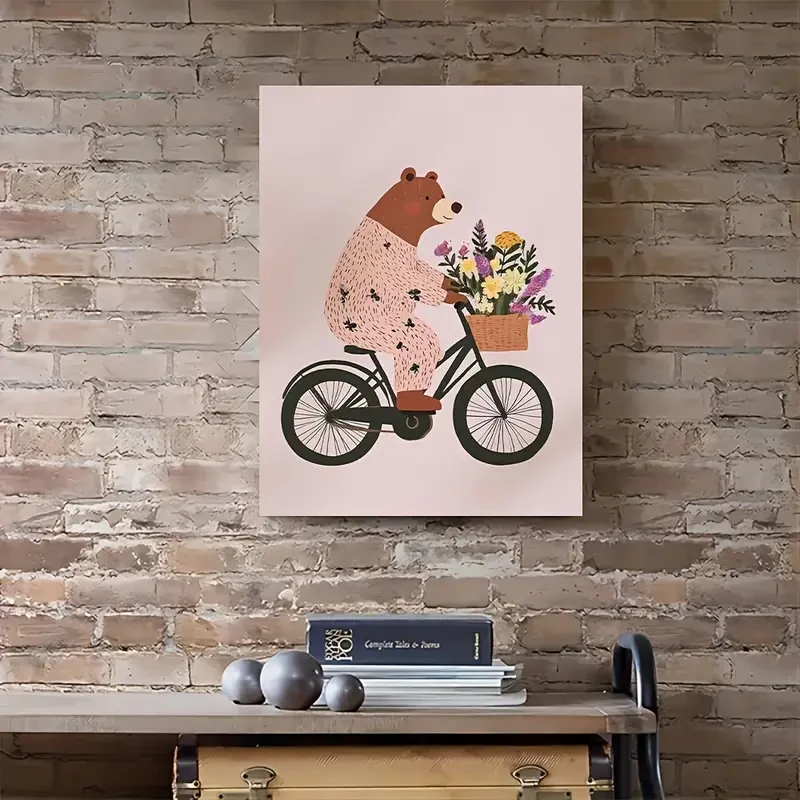 1pc Nursery Bear Wall Art  Charming Artwork for Youngsters' Rooms and Home Decor