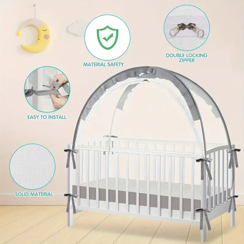 Pink Crib Tent with Breathable Mesh & Durable Frame
