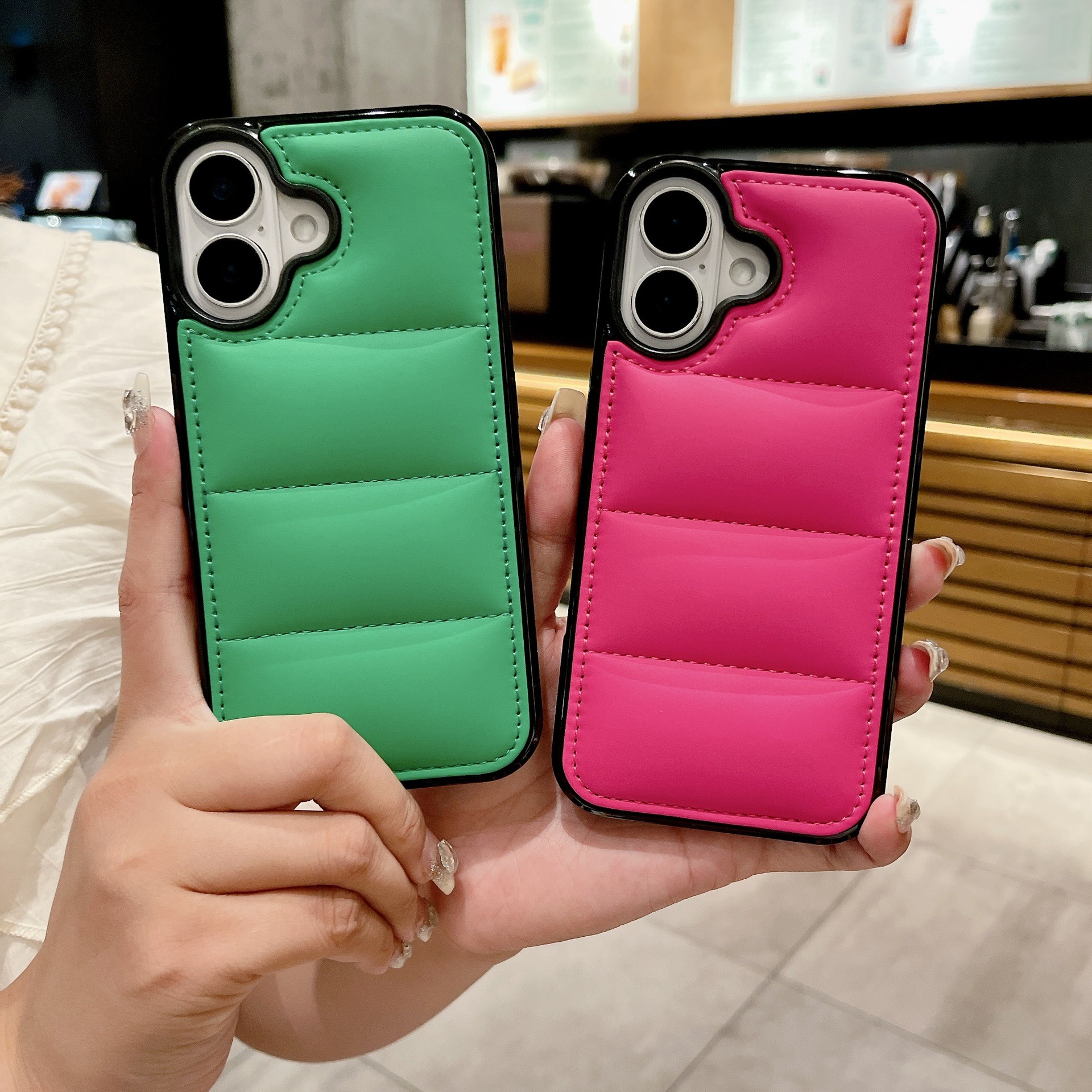 Fashion Macaron Premium Down Jacket Phone Case