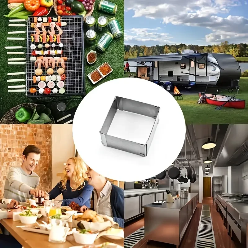 Square Cake Mold Ring, 6-11In Adjustable Stainless Steel Cake Cutter  Premium Baking Tool for Professional Results