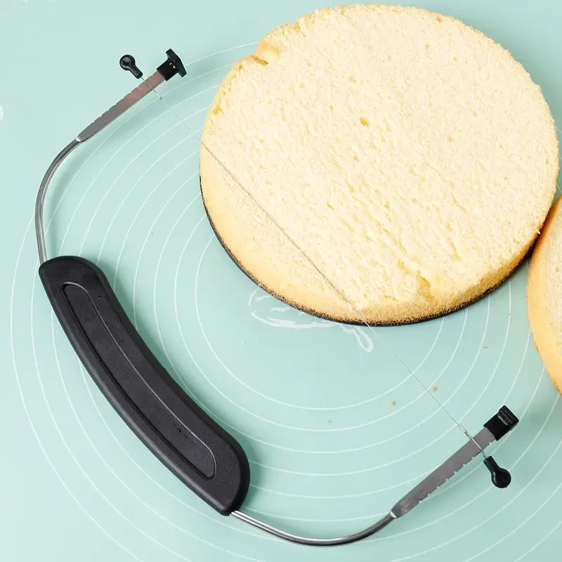 1pc DIY Cake Layering Tool for The Kitchen Stainless Steel Cake Leveling Tool, Adjustable Cake Slicer with Handle