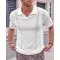 European And American Fashion Men's Knitted Polo Shirt Short Sleeve V-neck Hollow