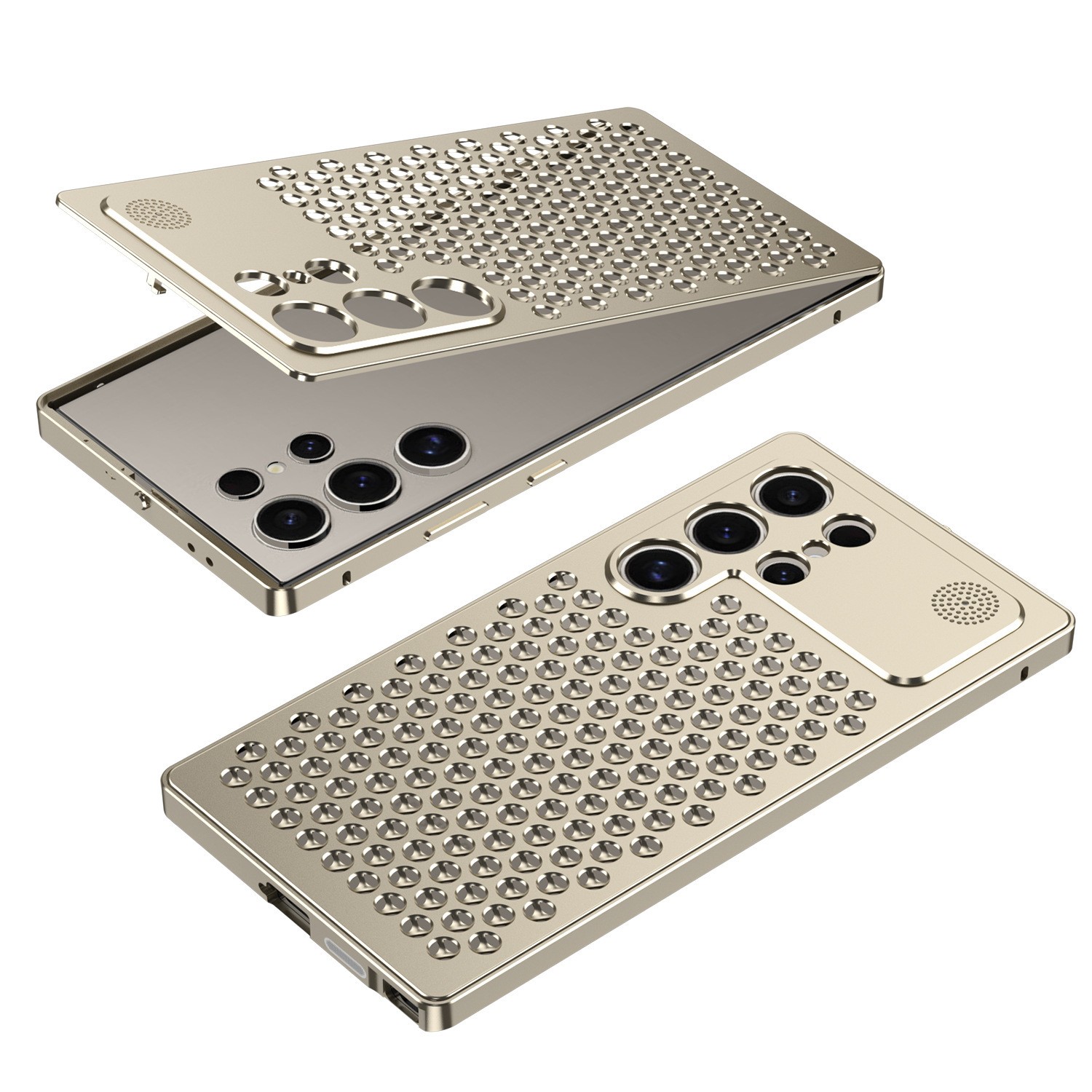 S25ULTRA Aromatherapy Spring Fastener Shell Aluminum Alloy Heat Dissipation Phone Case