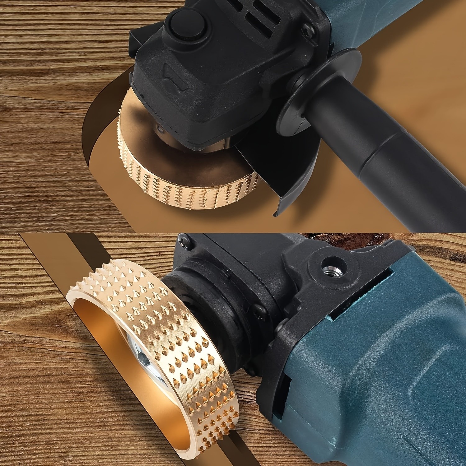 3pcs Wood Carving Disc Set  4-1/2 Inch Attachments with 5/8 Inch Arbor  Grinding Wheel for Grinding and Shaping  Golden