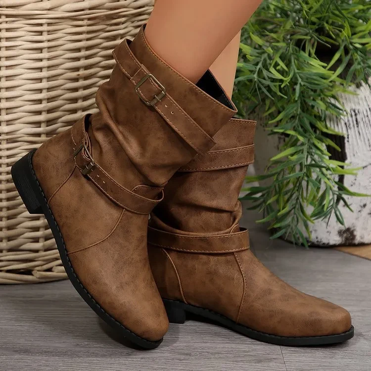 Fashion Plus Size Mid Short Boots Women