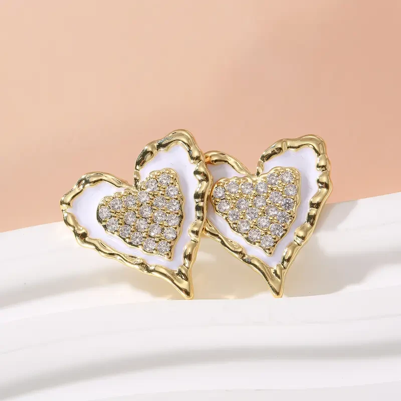 1 Pair of Womens Fashion Earrings  Heart-Shaped, Stainless Steel, Hypoallergenic  Perfect for the Beach, Party, and Vacation