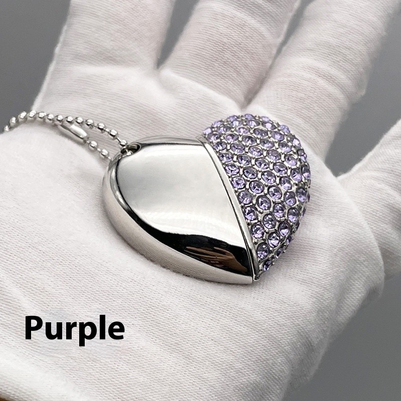 Fashion Personality Brick-inlaid Heart-shaped U Disk