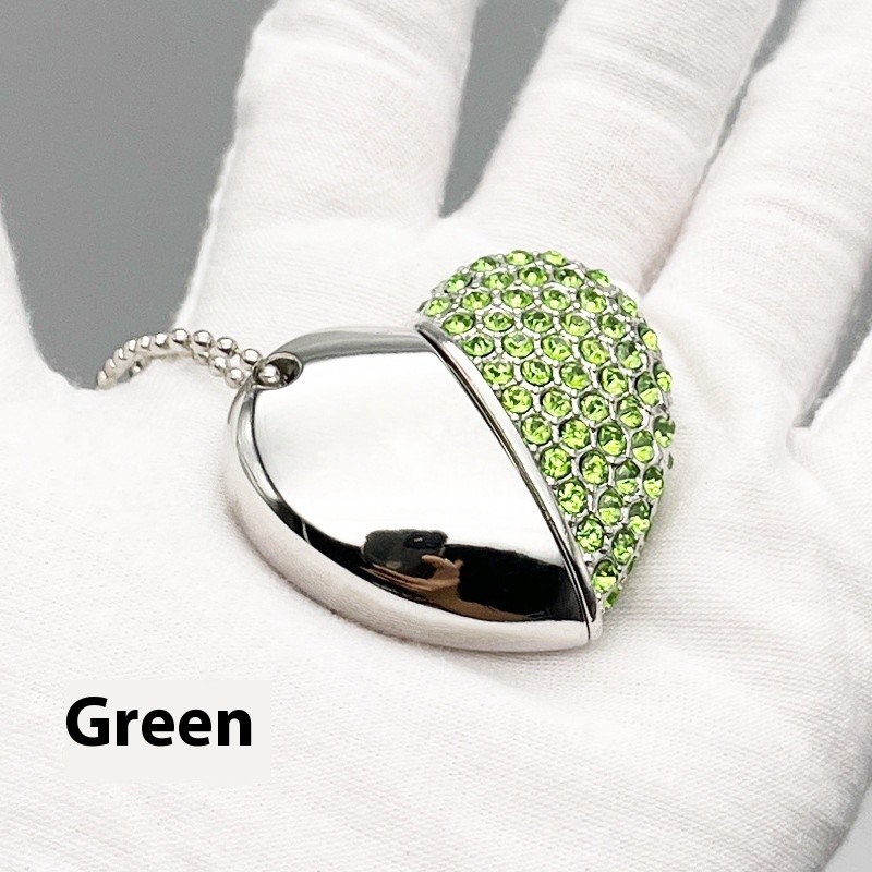 Fashion Personality Brick-inlaid Heart-shaped U Disk