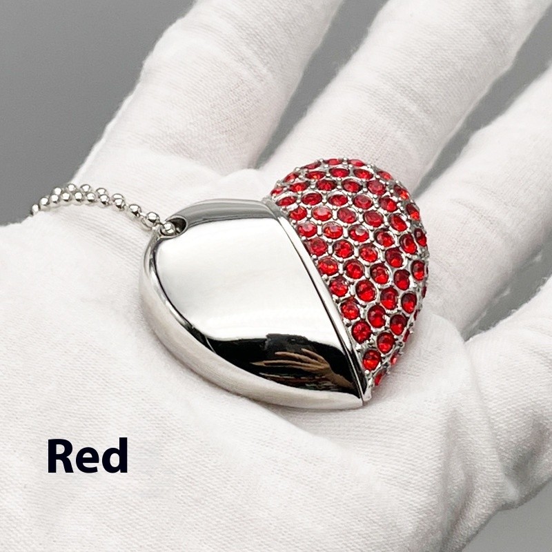 Fashion Personality Brick-inlaid Heart-shaped U Disk