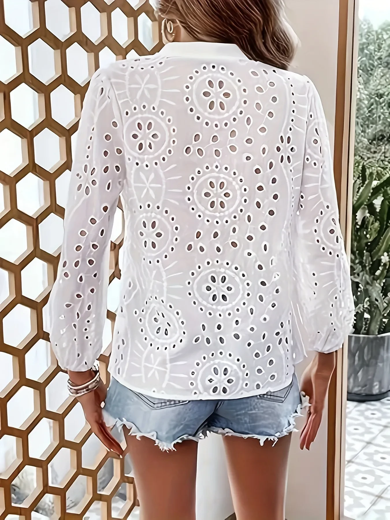 Women's Top Button White Fashion
