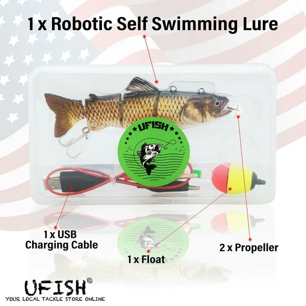 UFISH Electric Live Bait Robotic Fishing Lure 5.25"