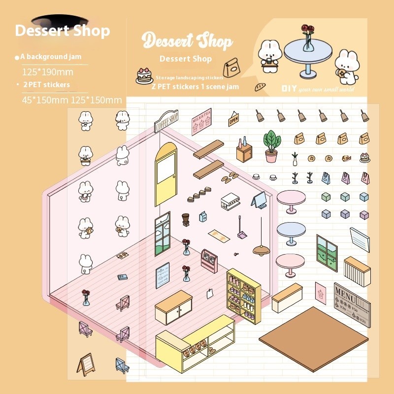 Capabala Cut-free Landscaping Hand Account Three-dimensional Stickers