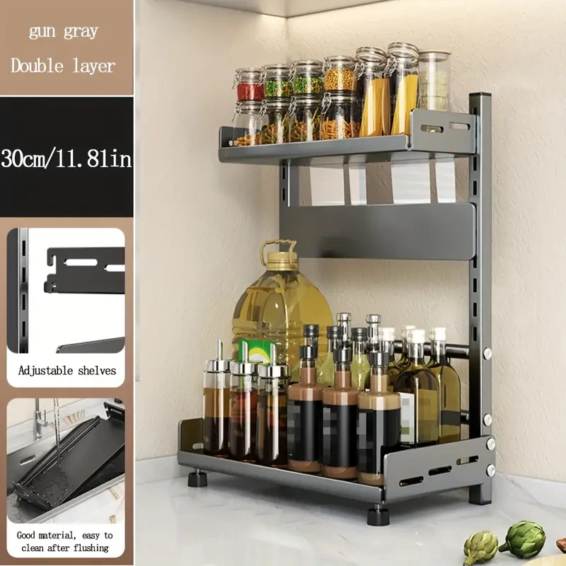 Steel Multi-Tier Spice Rack for Kitchen Countertop