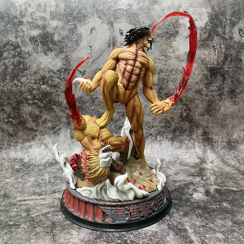 Attack on Titan Eren Jaeger Anime Peripheral Battle Form Desktop Decoration Chassis Model Ornaments