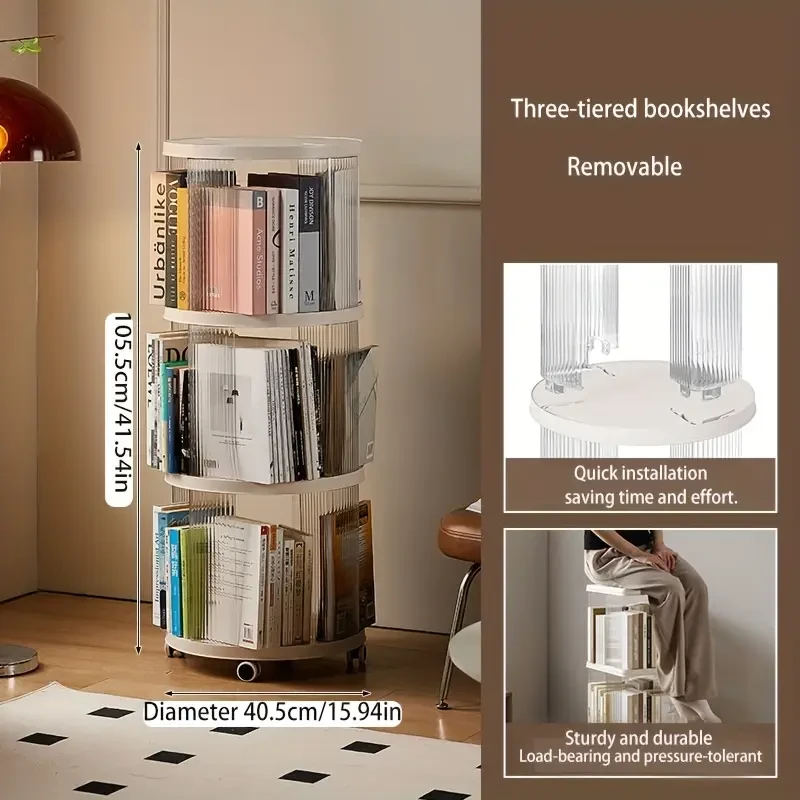 2-Tier 360 Rotating Bookshelf