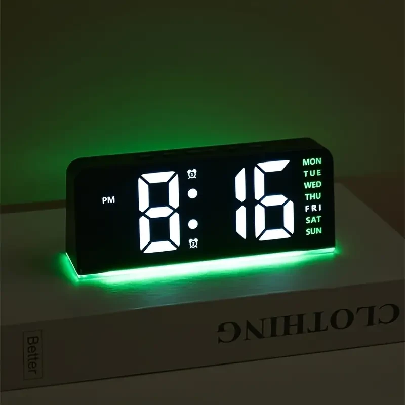 LED Digital Alarm Clock with Date Display