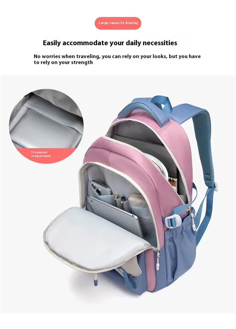 New Student Schoolbag Colorful Contrast Color Schoolbag