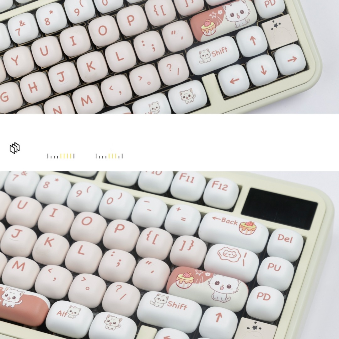 Cartoon Cute Dessert Cat Sublimation Key Cap