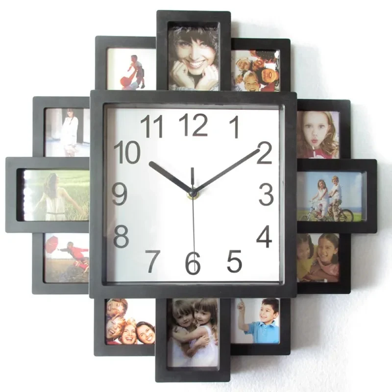 Clock with Picture Frames Around It