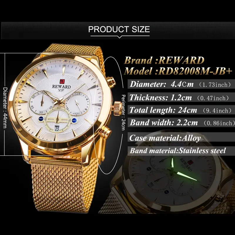 REWARD Mens Luxury Chronograph Watch