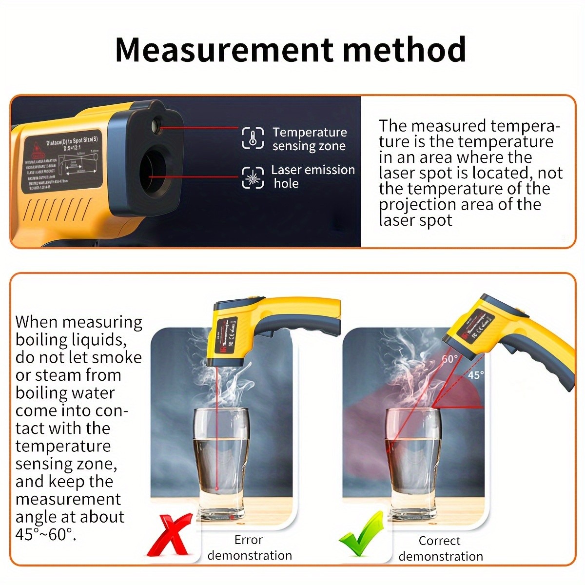 High-Precision Infrared Thermometer for Cooking, Grilling, and Engine Temperatures -58F to 1022F - Accurate and Easy to Use