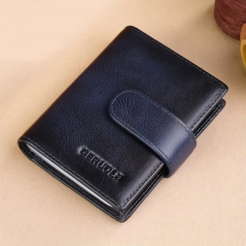 1pc Men's Retro Fashion Top Layer Cowhide Card Case Durable Driving License Case, Casual Portable Coins Purse, Large Capacity Card Holder with Multiple Card Slots & ID Window