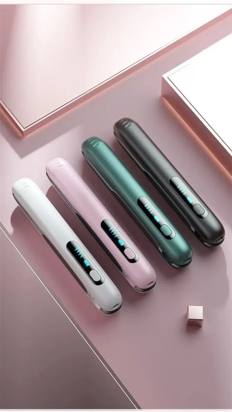 Wireless Hair Straightener Flat Iron Mini 2 IN 1 Roller USB 5000mAh Max 200 Degree Portable Cordless Curler 4 Levels Dry And Wet Uses