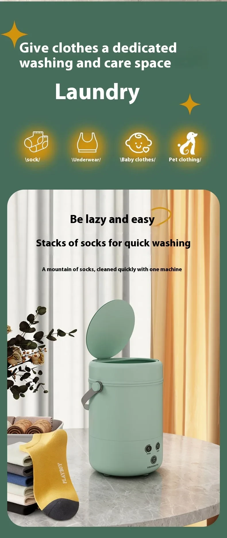 Portable Mini Turbo Automatic Washing Machine